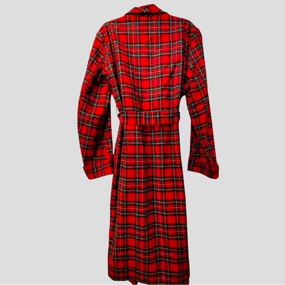 Vtg PENDLETON 100% Tartan Plaid Soft Wool Belted USA Quality Large Unisex Robe - Picture 11 of 17